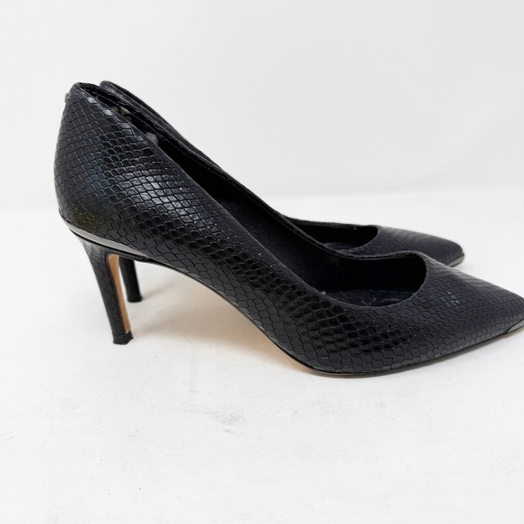 Ted Baker Black Reptile Skin Stiletto Pumps Heels Size 37 EUR / 6 US - Picture 4 of 9